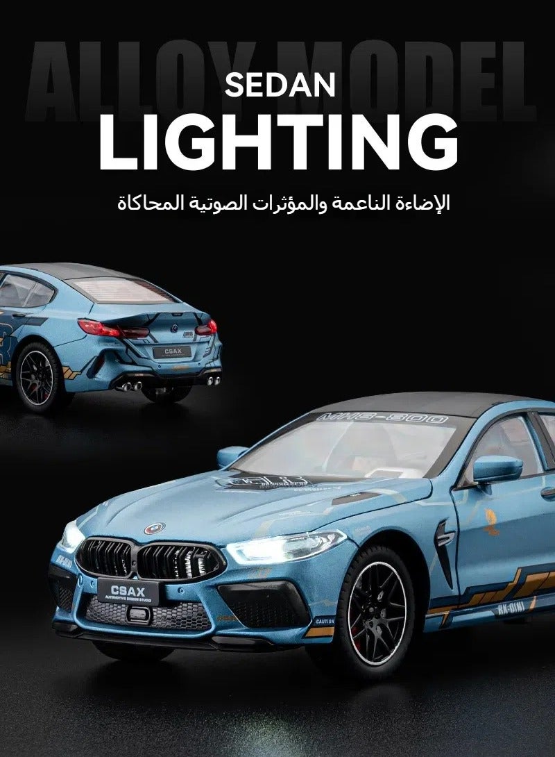 1/24 BMW M8 Alloy Car Model Simulation Coupe Mold Ornaments Boy Toy Car - Image 4